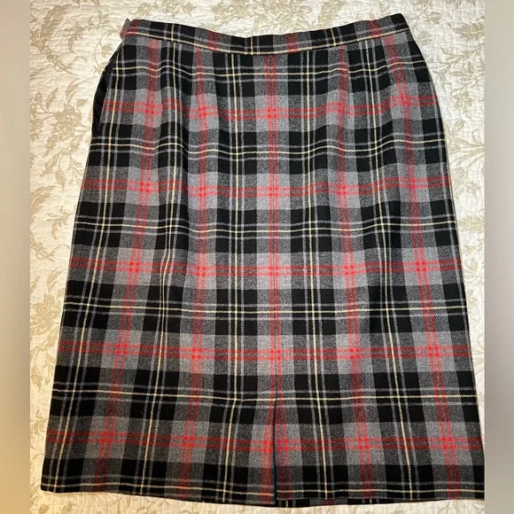 Vintage Pendleton Wool Tartan Plaid Pencil Skirt size 16 DarkAcademia Twee Prep - Picture 5 of 12